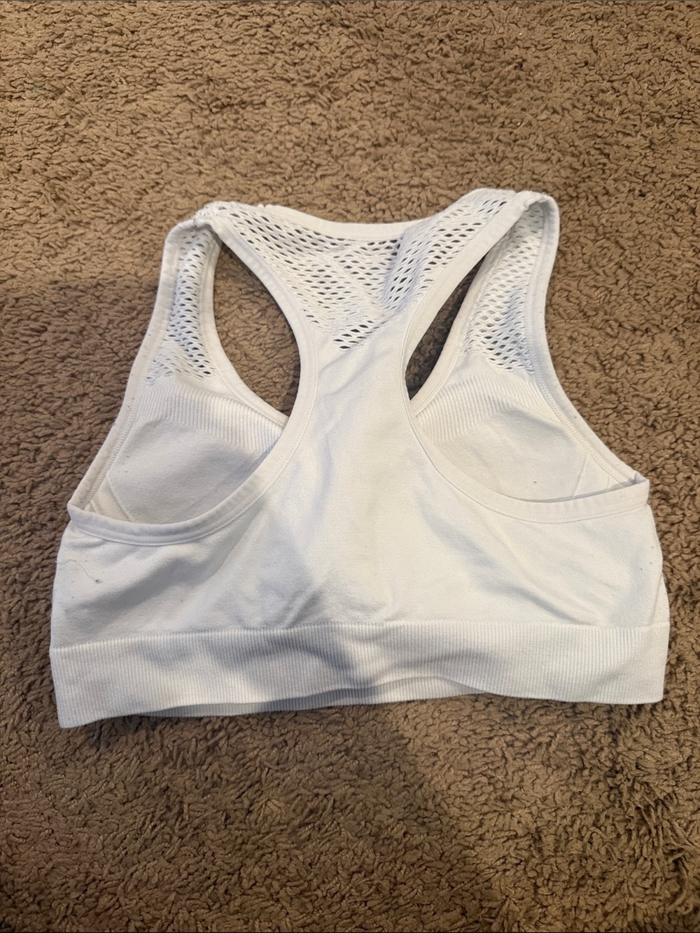White Racerback Sports Bra-S - Picture 2 of 2